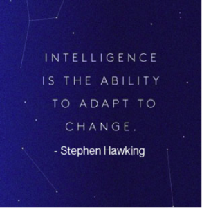 Intelligence is the ability to adapt to change. Stephen Hawking
